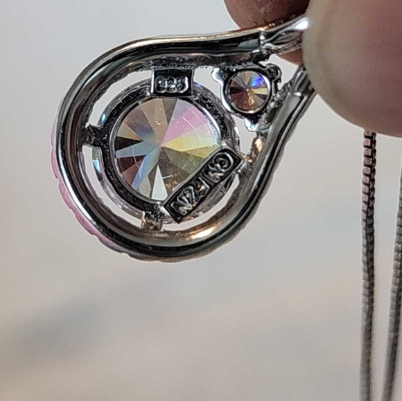 NWOT CZ Necklace and leverback drop earrings - Picture 12 of 12